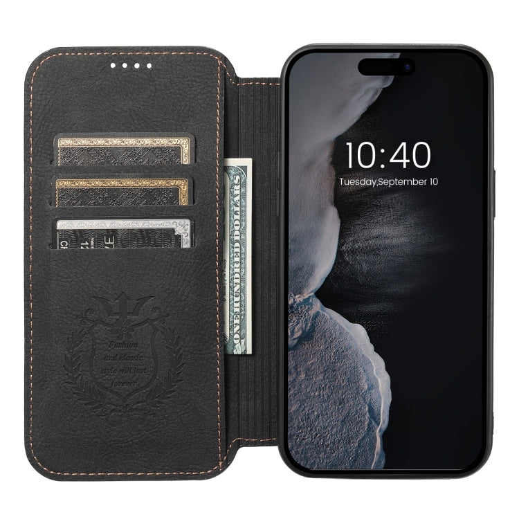 For iPhone 15 Pro Suteni J06 Retro Matte Litchi Texture Leather MagSafe Phone Case(Black) - iPhone 15 Pro Cases by Suteni | Online Shopping South Africa | PMC Jewellery | Buy Now Pay Later Mobicred