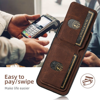 For iPhone 16 Plus Suteni H02 Litchi Leather Card Wallet Stand Back Phone Case(Brown) - iPhone 16 Plus Cases by Suteni | Online Shopping South Africa | PMC Jewellery | Buy Now Pay Later Mobicred