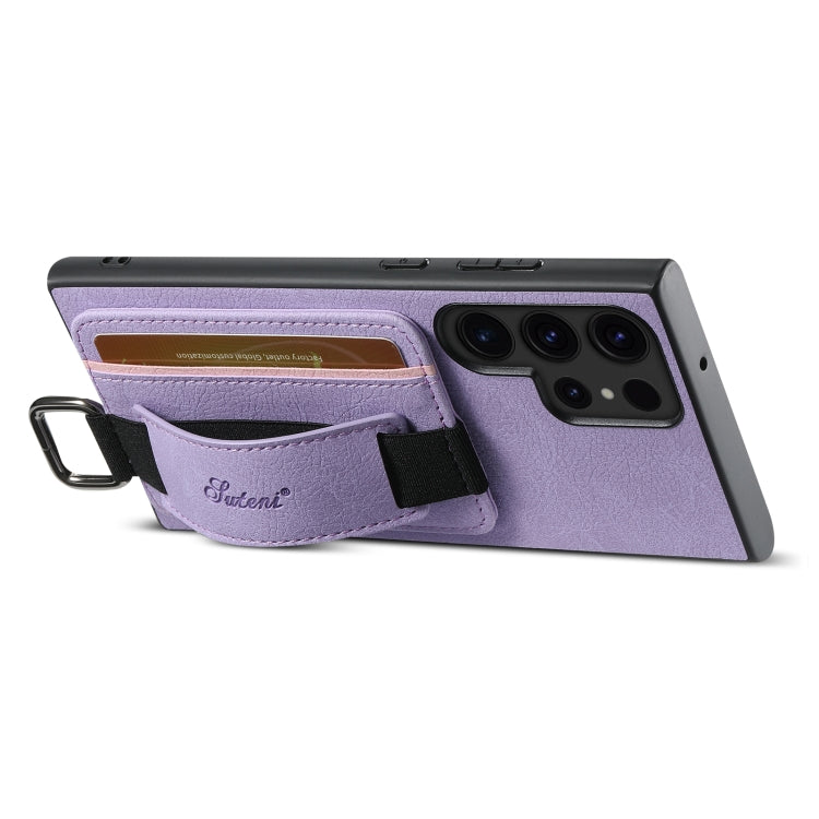 For Samsung Galaxy S24 Ultra 5G Suteni H13 Litchi Leather Wrist Strap Wallet Back Phone Case(Purple) - Galaxy S24 Ultra 5G Cases by Suteni | Online Shopping South Africa | PMC Jewellery | Buy Now Pay Later Mobicred