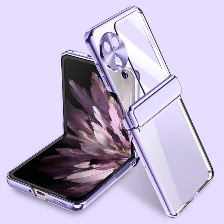 For OPPO Find N3 Flip Electroplated Case-film Integral Hinge Shockproof Phone Case(Purple) - Find N3 Flip Cases by PMC Jewellery | Online Shopping South Africa | PMC Jewellery | Buy Now Pay Later Mobicred