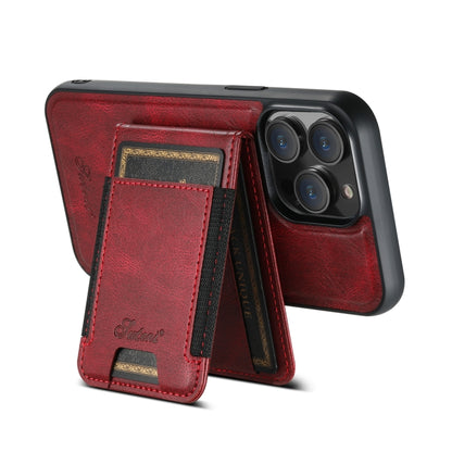 For iPhone 15 Suteni H17 Oil Eax Leather MagSafe Detachable Wallet Phone Case(Red) - iPhone 15 Cases by Suteni | Online Shopping South Africa | PMC Jewellery | Buy Now Pay Later Mobicred