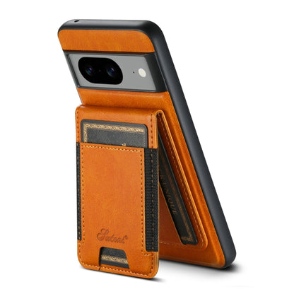 For Google Pixel 7 Suteni H17 Oil Eax Leather Detachable Wallet Phone Case(Khaki) - Google Cases by Suteni | Online Shopping South Africa | PMC Jewellery | Buy Now Pay Later Mobicred