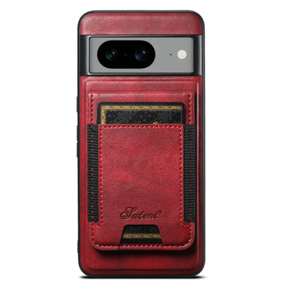 For Google Pixel 6a Suteni H17 Oil Eax Leather Detachable Wallet Phone Case(Red) - Google Cases by Suteni | Online Shopping South Africa | PMC Jewellery | Buy Now Pay Later Mobicred