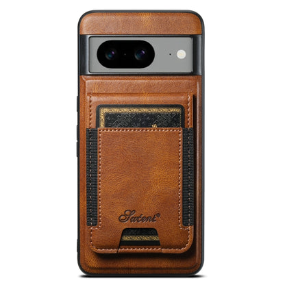 For Google Pixel 6 Suteni H17 Oil Eax Leather Detachable Wallet Phone Case(Brown) - Google Cases by Suteni | Online Shopping South Africa | PMC Jewellery | Buy Now Pay Later Mobicred