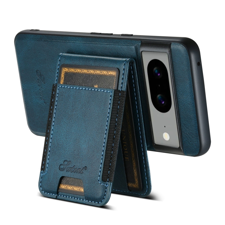 For Google Pixel 6 Suteni H17 Oil Eax Leather Detachable Wallet Phone Case(Blue) - Google Cases by Suteni | Online Shopping South Africa | PMC Jewellery | Buy Now Pay Later Mobicred