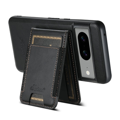 For Google Pixel 8a Suteni H17 Oil Eax Leather MagSafe Detachable Wallet Phone Case(Black) - Google Cases by Suteni | Online Shopping South Africa | PMC Jewellery