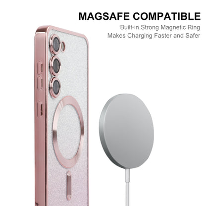 For Samsung Galaxy S25+ 5G ENKAY Hat-Prince Magnetic Glitter Plated TPU Phone Case with Lens Film(Silver) - Galaxy S25+ 5G Cases by ENKAY | Online Shopping South Africa | PMC Jewellery | Buy Now Pay Later Mobicred