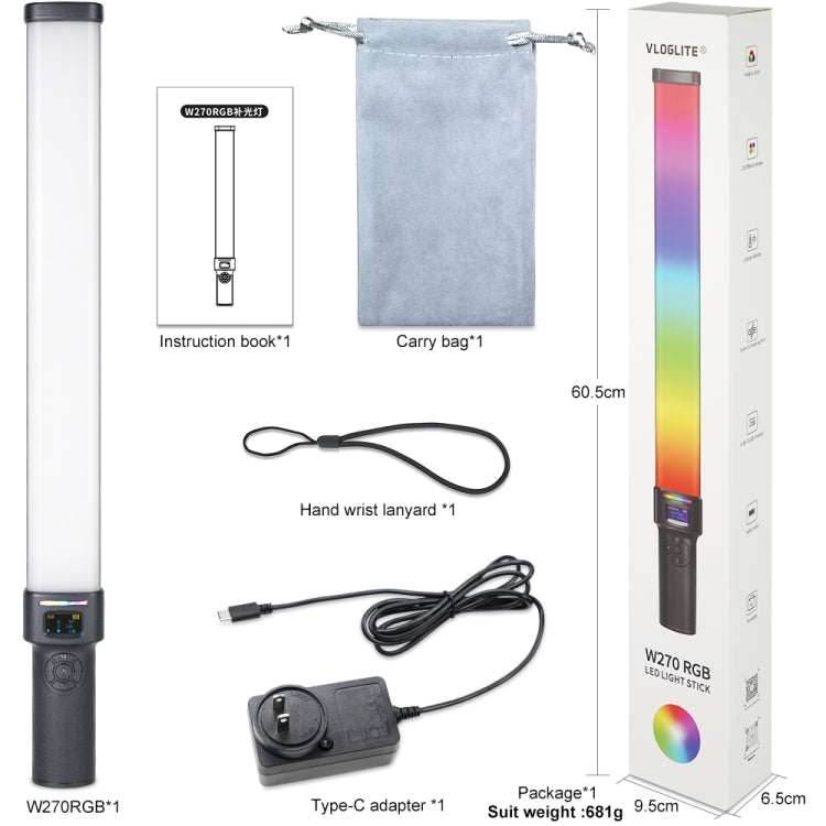 VLOGLITE W270RGB Live Streaming E-Sports Handheld Fill Light LED Studio Light(UK Plug) - free shipping - PMC TechLife - Order now!