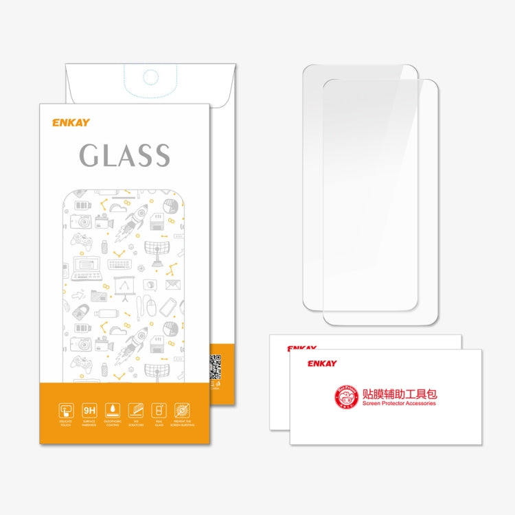 For OPPO A79 2pcs ENKAY 9H Big Arc Edge High Aluminum-silicon Tempered Glass Film - OPPO Tempered Glass by ENKAY | Online Shopping South Africa | PMC Jewellery