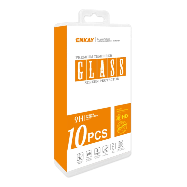 For OPPO A18 / A38 10pcs ENKAY 9H Big Arc Edge High Aluminum-silicon Tempered Glass Film - A18 Tempered Glass by ENKAY | Online Shopping South Africa | PMC Jewellery | Buy Now Pay Later Mobicred