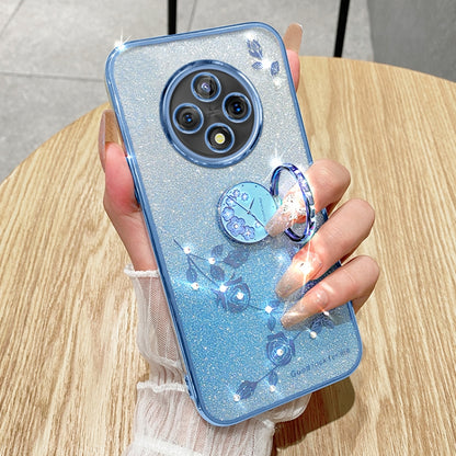 For OPPO A3 Pro Gradient Glitter Immortal Flower Ring All-inclusive Phone Case(Blue) - OPPO Cases by PMC Jewellery | Online Shopping South Africa | PMC Jewellery | Buy Now Pay Later Mobicred