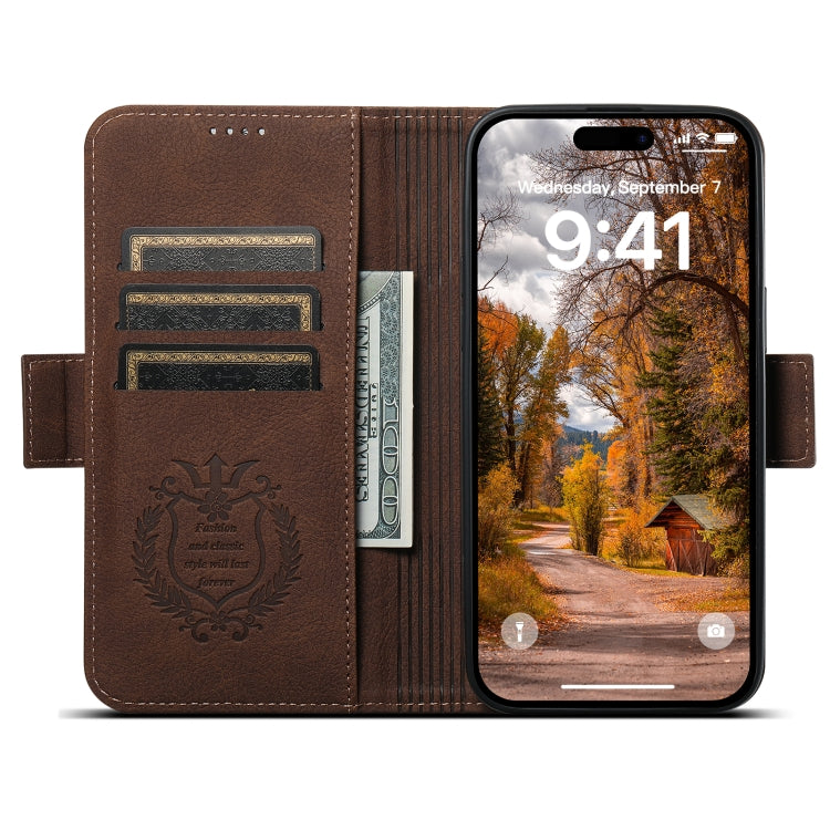 For iPhone 12 / 12 Pro SUTENI J07 Multifunctional Horizontal Flip Magsafe Leather Phone Case(Brown) - free shipping - PMC Jewellery - Order now!