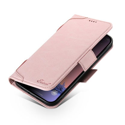 For iPhone 13 Pro Max SUTENI J07 Multifunctional Horizontal Flip Magsafe Leather Phone Case(Pink) - iPhone 13 Pro Max Cases by Suteni | Online Shopping South Africa | PMC Jewellery | Buy Now Pay Later Mobicred