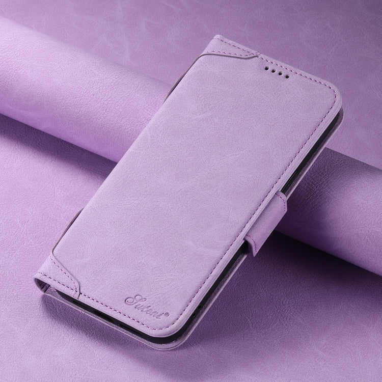 For iPhone 14 Plus SUTENI J07 Multifunctional Horizontal Flip Magsafe Leather Phone Case(Purple) - iPhone 14 Plus Cases by Suteni | Online Shopping South Africa | PMC Jewellery | Buy Now Pay Later Mobicred