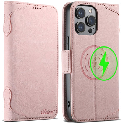 For iPhone 15 Pro SUTENI J07 Multifunctional Horizontal Flip Magsafe Leather Phone Case(Pink) - iPhone 15 Pro Cases by Suteni | Online Shopping South Africa | PMC Jewellery | Buy Now Pay Later Mobicred