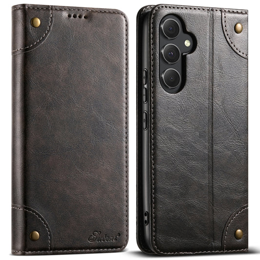 For Samsug Galaxy S24 Ultra 5G Suteni Baroque Calf Texture Buckle Wallet Leather Phone Case(Black) - Galaxy S24 Ultra 5G Cases by Suteni | Online Shopping South Africa | PMC Jewellery | Buy Now Pay Later Mobicred