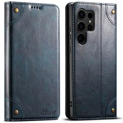 For Samsug Galaxy S24 Ultra 5G Suteni Baroque Calf Texture Buckle Wallet Leather Phone Case(Blue) - Galaxy S24 Ultra 5G Cases by Suteni | Online Shopping South Africa | PMC Jewellery | Buy Now Pay Later Mobicred