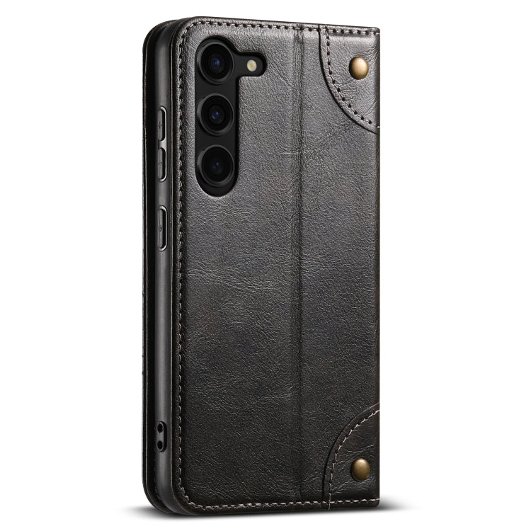 For Samsung Galaxy S24+ 5G Suteni Baroque Calf Texture Buckle Wallet Leather Phone Case(Black) - Galaxy S24+ 5G Cases by Suteni | Online Shopping South Africa | PMC Jewellery | Buy Now Pay Later Mobicred