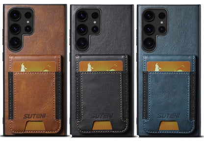 For Samsung Galaxy S24 Ultra 5G Suteni H03 Oil Wax Leather Wallet Stand Back Phone Case(Brown) - Galaxy S24 Ultra 5G Cases by Suteni | Online Shopping South Africa | PMC Jewellery | Buy Now Pay Later Mobicred