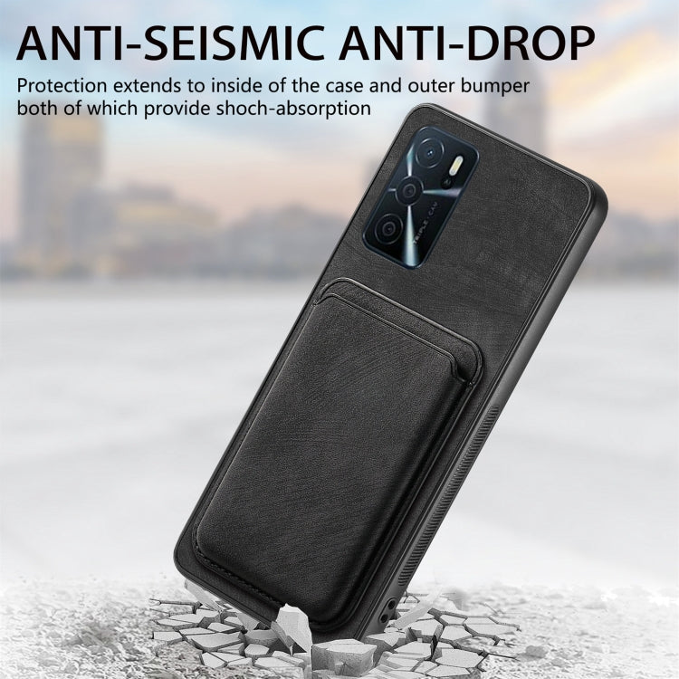 For OPPO K11 5G Retro Leather Card Bag Magnetic Phone Case(Black) - OPPO Cases by PMC TechLife | Online Shopping South Africa | PMC TechLife | Buy Now Pay Later Mobicred