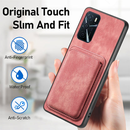 For OPPO Reno10 Global Retro Leather Card Bag Magnetic Phone Case(Pink) - OPPO Cases by PMC Jewellery | Online Shopping South Africa | PMC Jewellery | Buy Now Pay Later Mobicred