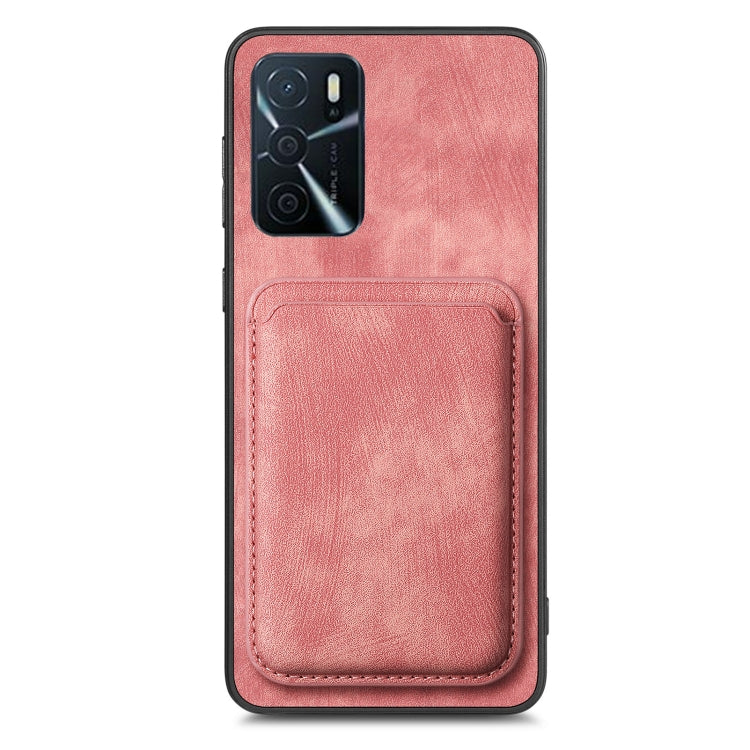 For OPPO A78 4G Retro Leather Card Bag Magnetic Phone Case(Pink) - OPPO Cases by PMC Jewellery | Online Shopping South Africa | PMC Jewellery | Buy Now Pay Later Mobicred
