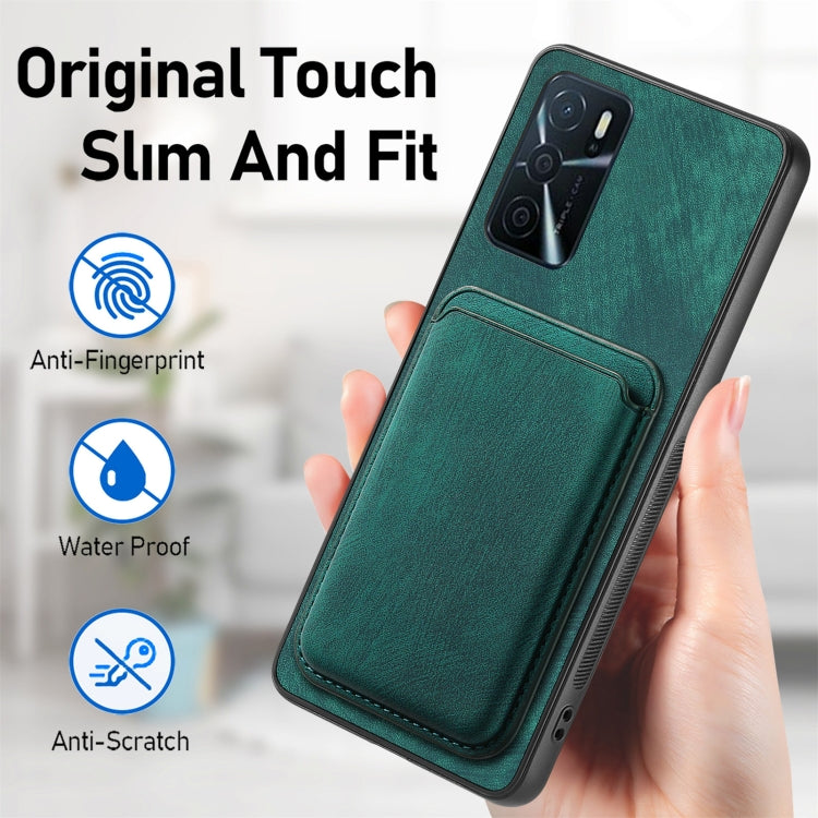 For OPPO A1 5G Retro Leather Card Bag Magnetic Phone Case(Green) - OPPO Cases by PMC TechLife | Online Shopping South Africa | PMC TechLife | Buy Now Pay Later Mobicred