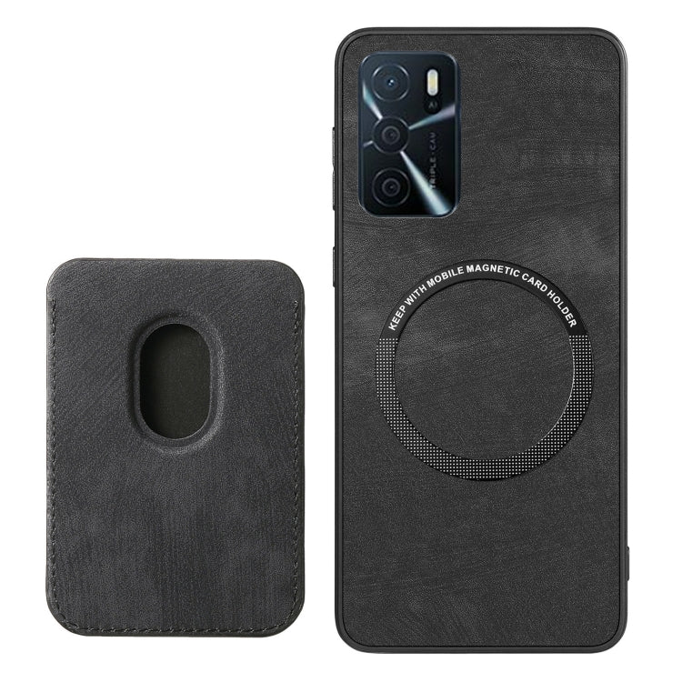 For OPPO Reno9 Pro+ 5G Retro Leather Card Bag Magnetic Phone Case(Black) - OPPO Cases by PMC Jewellery | Online Shopping South Africa | PMC Jewellery | Buy Now Pay Later Mobicred