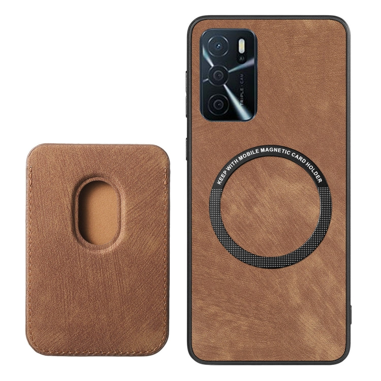 For OPPO A57 4G Retro Leather Card Bag Magnetic Phone Case(Brown) - OPPO Cases by PMC Jewellery | Online Shopping South Africa | PMC Jewellery | Buy Now Pay Later Mobicred