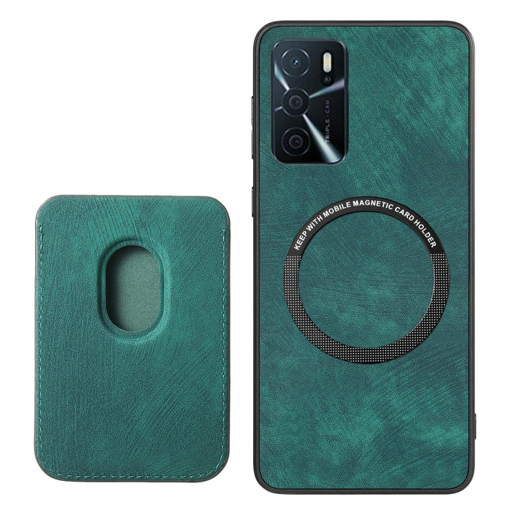 For OPPO Reno7 4G Retro Leather Card Bag Magnetic Phone Case(Green) - OPPO Cases by PMC Jewellery | Online Shopping South Africa | PMC Jewellery | Buy Now Pay Later Mobicred