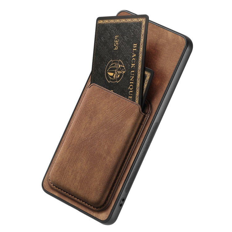 For OPPO A16K Retro Leather Card Bag Magnetic Phone Case(Brown) - OPPO Cases by PMC TechLife | Online Shopping South Africa | PMC TechLife | Buy Now Pay Later Mobicred