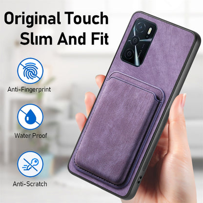 For OPPO A92S Retro Leather Card Bag Magnetic Phone Case(Purple) - OPPO Cases by PMC Jewellery | Online Shopping South Africa | PMC Jewellery | Buy Now Pay Later Mobicred