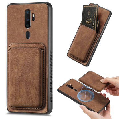 For OPPO A5 Retro Leather Card Bag Magnetic Phone Case(Brown) - OPPO Cases by PMC Jewellery | Online Shopping South Africa | PMC Jewellery | Buy Now Pay Later Mobicred