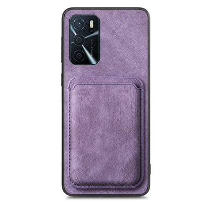 For OPPO A9 2020 / A5 2020 Retro Leather Card Bag Magnetic Phone Case(Purple) - OPPO Cases by PMC Jewellery | Online Shopping South Africa | PMC Jewellery | Buy Now Pay Later Mobicred