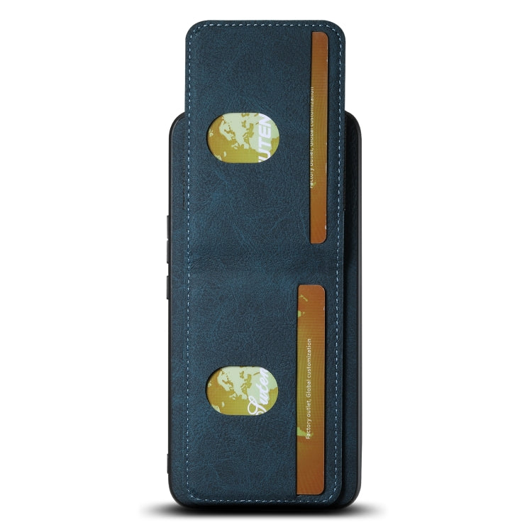 For Honor Magic6 Pro Suteni H03 Litchi Leather Card Bag Stand Back Phone Case(Blue) - Honor Cases by Suteni | Online Shopping South Africa | PMC Jewellery | Buy Now Pay Later Mobicred