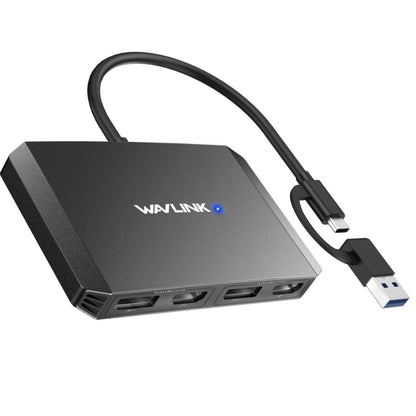 WAVLINK WL-UG69DH2 Dual Monitor USB+Type-C to Dual 4K HD DisplayPort Adapter Splitter(Black) - Splitter by WAVLINK | Online Shopping South Africa | PMC Jewellery | Buy Now Pay Later Mobicred