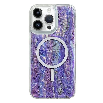 For iPhone 14 Pro Max Shell Texture Multicolor MagSafe TPU Phone Case(Purple) - iPhone 14 Pro Max Cases by PMC Jewellery | Online Shopping South Africa | PMC Jewellery