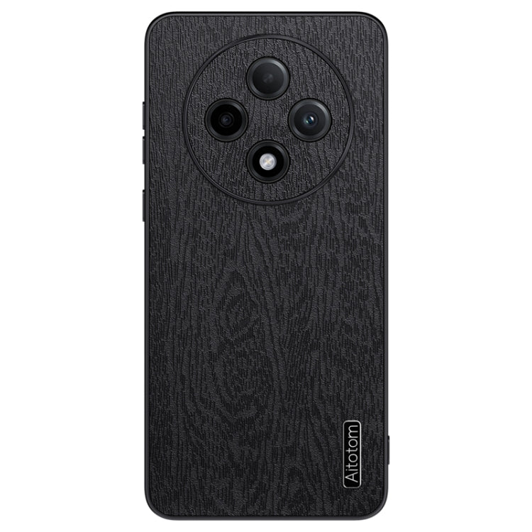 For OPPO A3 Pro Tree Bark Leather Shockproof Phone Case(Black) - OPPO Cases by PMC Jewellery | Online Shopping South Africa | PMC Jewellery | Buy Now Pay Later Mobicred