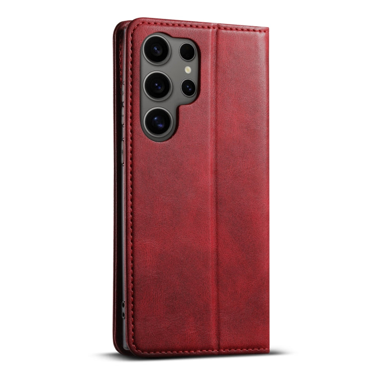 For Samsung Galaxy S24 Ultra 5G Suteni J02 Oil Wax Wallet Leather Phone Case(Red) - Galaxy S24 Ultra 5G Cases by Suteni | Online Shopping South Africa | PMC Jewellery | Buy Now Pay Later Mobicred