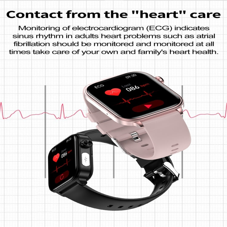 ET570 1.96 inch Color Screen Smart Watch Silicone Strap, Support Bluetooth Call / ECG(Beige) - Smart Watches by PMC TechLife | Online Shopping South Africa | PMC TechLife