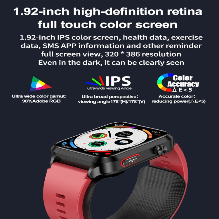 S11 1.92 inch Color Screen Smart Watch, Support Air Pump + Balloon Type Accurate Blood Pressure Testing / ECG(Red) - Smart Watches by PMC Jewellery | Online Shopping South Africa | PMC Jewellery