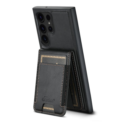 For Samsung Galaxy S22 Ultra 5G Suteni H17 Oil Eax Leather Detachable Wallet Phone Case(Black) - Galaxy S22 Ultra 5G Cases by Suteni | Online Shopping South Africa | PMC Jewellery | Buy Now Pay Later Mobicred