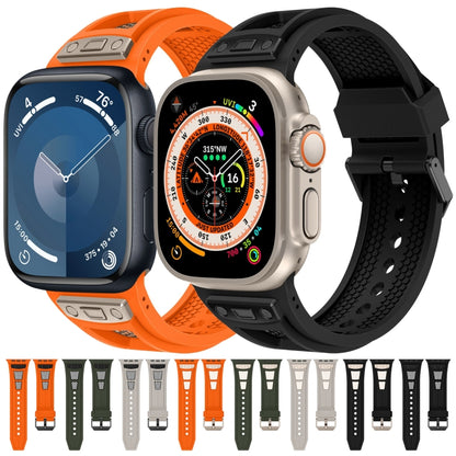 For Apple Watch Series 5 44mm Breathable Stainless Steel Mesh TPU Watch Band(Orange Titanium) - Watch Bands by PMC Jewellery | Online Shopping South Africa | PMC Jewellery