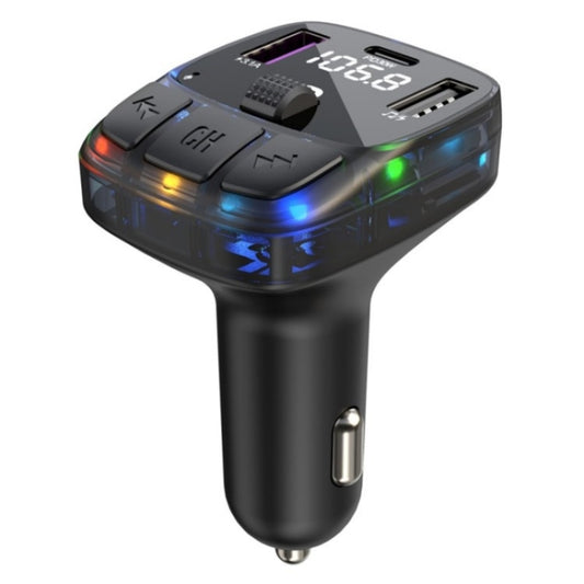 C57 PD Type-C + Dual USB Car Charger Colorful Light Car Bluetooth Adapter FM Transmitter - Car Charger by PMC Jewellery | Online Shopping South Africa | PMC Jewellery | Buy Now Pay Later Mobicred