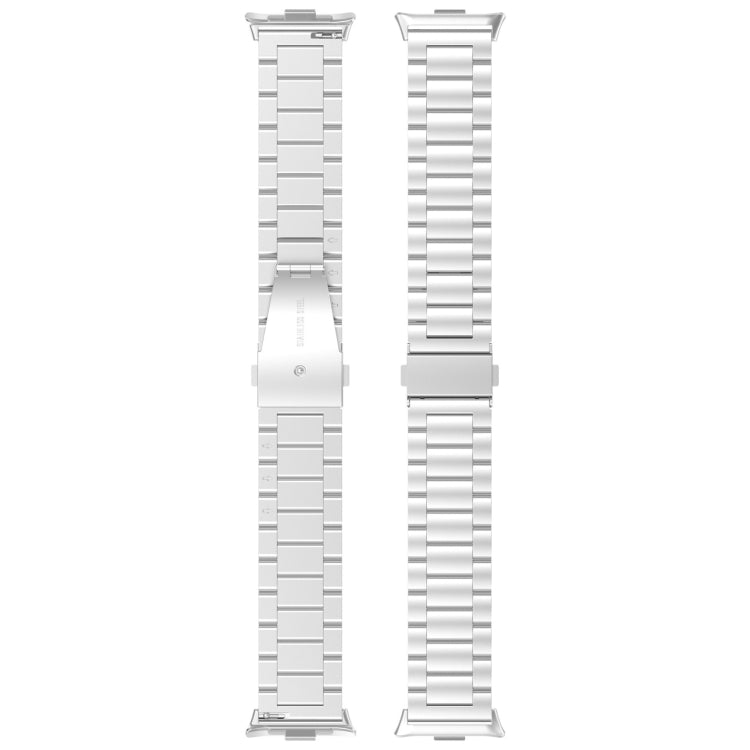 For Xiaomi Mi Band 8 Pro Three Bead Stainless Steel Metal Watch Band(Gold) - Watch Bands by PMC Jewellery | Online Shopping South Africa | PMC Jewellery