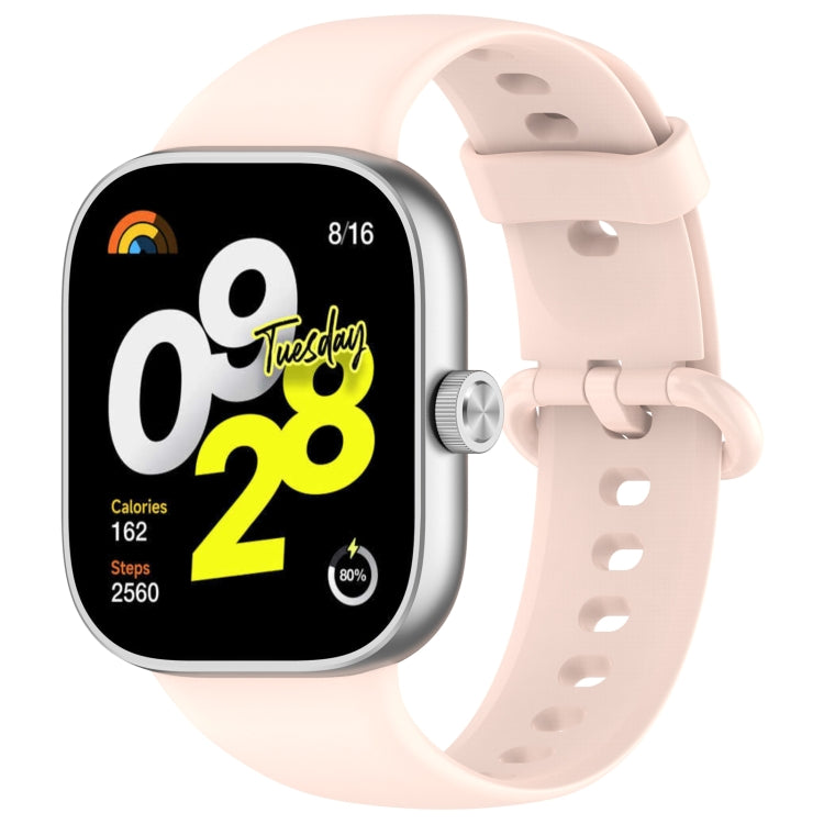 For Redmi Watch 4 Solid Color Colorful Buckle Silicone Watch Band(Light Pink) - Watch Bands by PMC TechLife | Online Shopping South Africa | PMC TechLife
