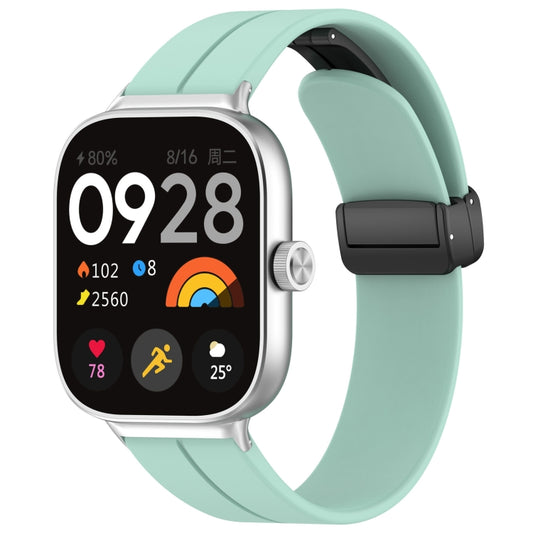 For Xiaomi  Mi Band 8 Pro Groove Folding Magnetic Buckle Silicone Watch Band(Teal) - Watch Bands by PMC Jewellery | Online Shopping South Africa | PMC Jewellery