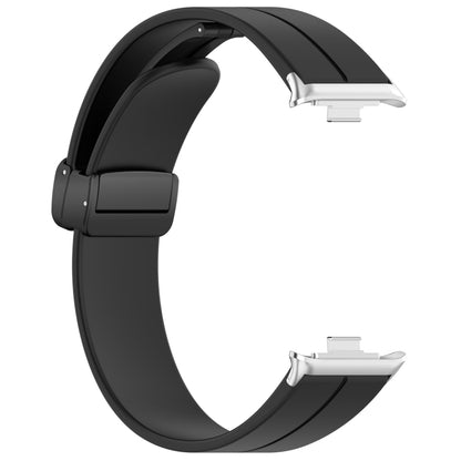 For Xiaomi  Mi Band 8 Pro Groove Folding Magnetic Buckle Silicone Watch Band(Black) - Watch Bands by PMC Jewellery | Online Shopping South Africa | PMC Jewellery