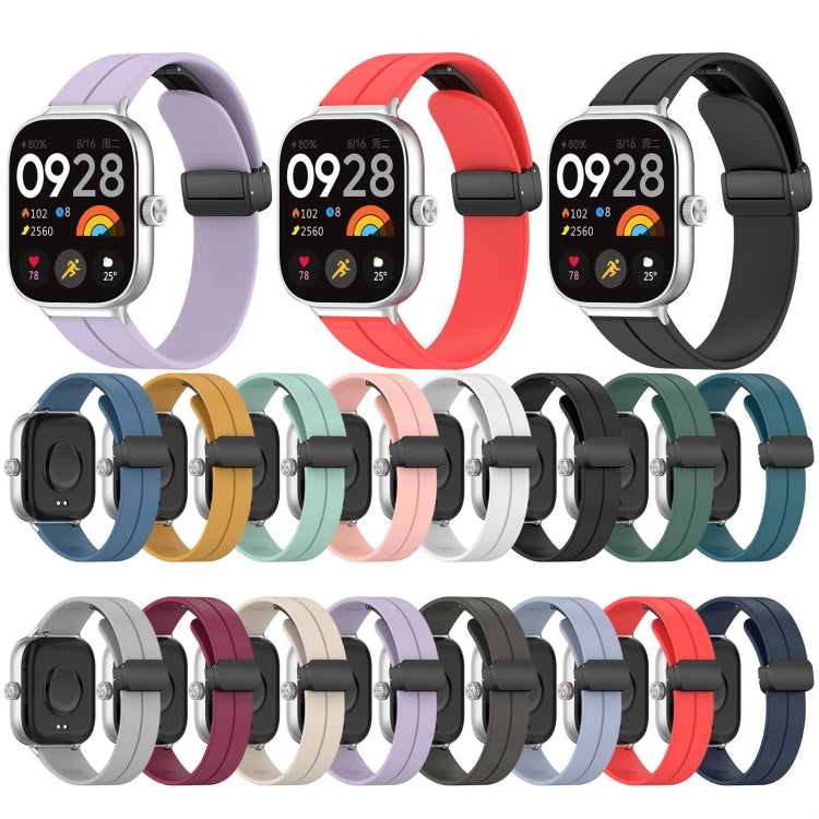 For Xiaomi  Mi Band 8 Pro Groove Folding Magnetic Buckle Silicone Watch Band(Light Gray) - Watch Bands by PMC Jewellery | Online Shopping South Africa | PMC Jewellery