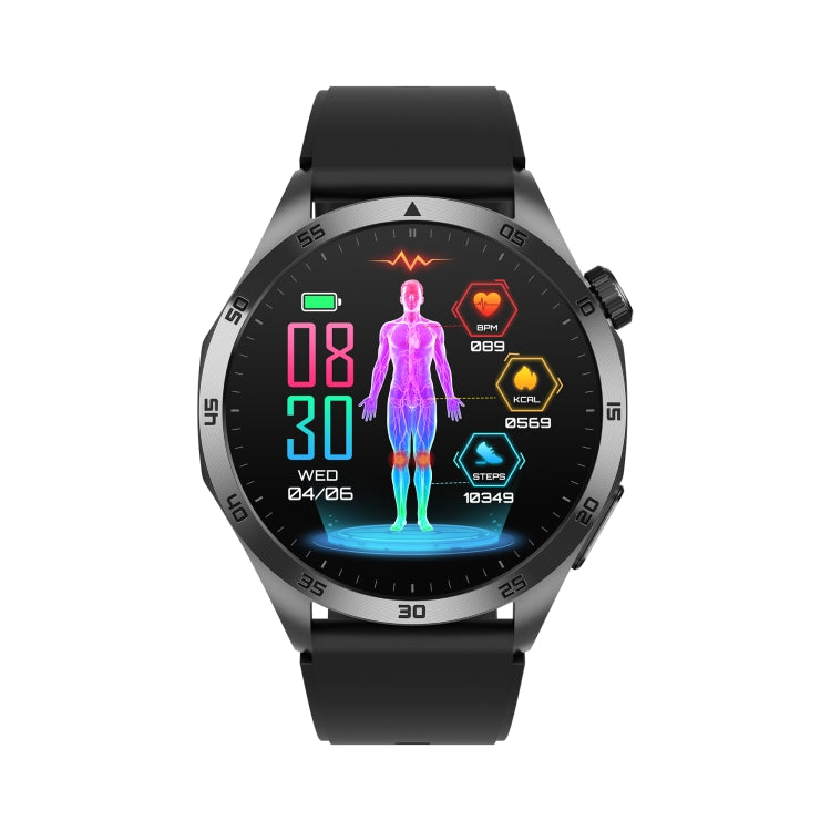 ET485 1.43 inch Color Screen Smart Watch Silicone Strap, Support Bluetooth Call / Micro-physical Examination(Black) - Smart Watches by PMC Jewellery | Online Shopping South Africa | PMC Jewellery